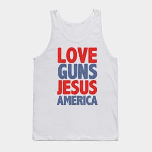 love for Guns, Jesus, and America Tank Top